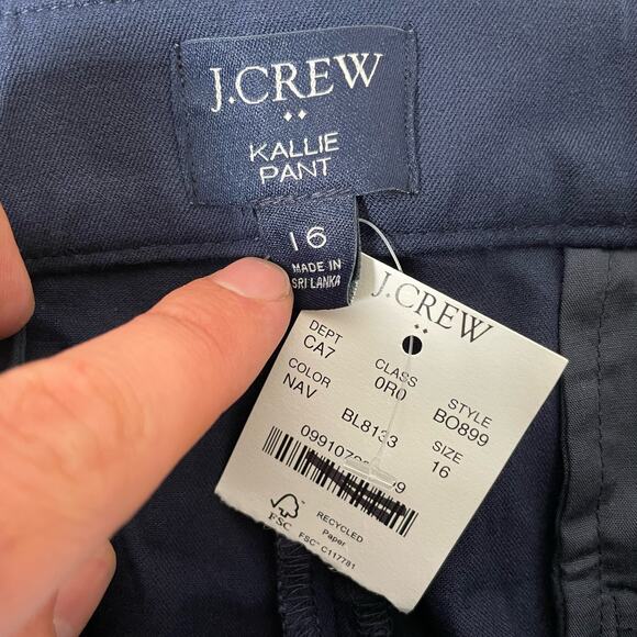 J Crew Kallie Straight Leg Officewear Work Pleated Pants US Women's 16 New - Picture 4 of 5